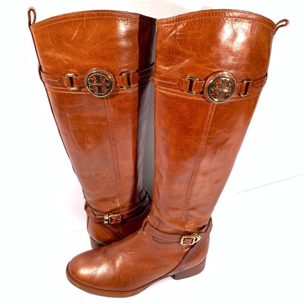 Tory Burch Brown Leather Knee-High Boots